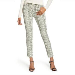 AG Adriano Goldschmied Mari jeans denim snake print hi rise straight leg new 26